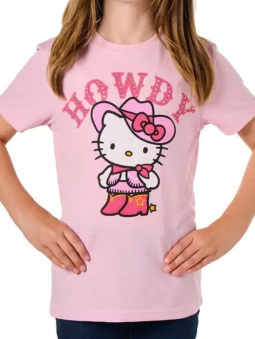 Hello Kitty Pink 'Howdy' Cowboy Graphic Tee
